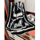 Special Grade Replica Hermes reversible silk cashmere handkerchief 135 Black Clone Sale