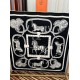 Special Grade Replica Hermes reversible silk cashmere handkerchief 135 Black Clone Sale