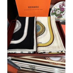 Special Grade Replica Hermes reversible silk cashmere handkerchief 135 Beige Clone Sale