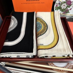 Special Grade Replica Hermes reversible silk cashmere handkerchief 135 Beige Clone Sale