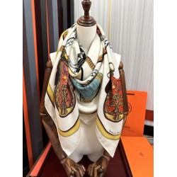 Special Grade Replica Hermes reversible silk cashmere handkerchief 135 Beige Clone Sale