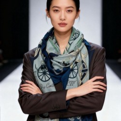 Special Grade Replica Hermès reversible cashmere square scarf 140 Blue Clone Sale