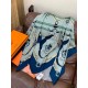 Special Grade Replica Hermès reversible cashmere square scarf 140 Blue Clone Sale