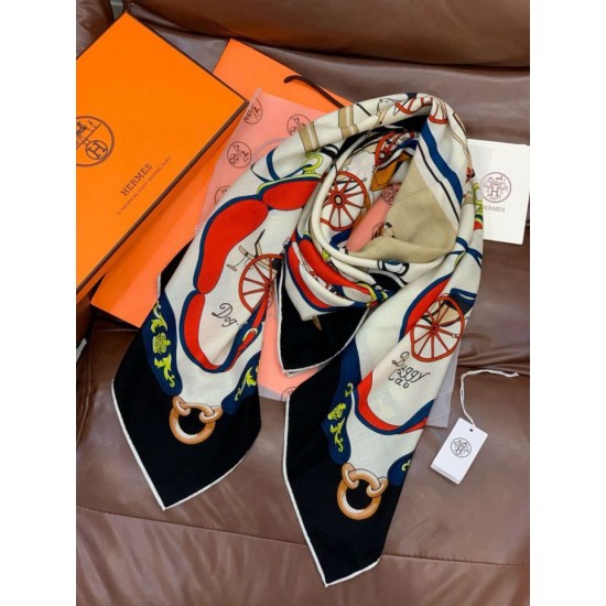 Special Grade Replica Hermès reversible cashmere square scarf 140 Black Clone Sale