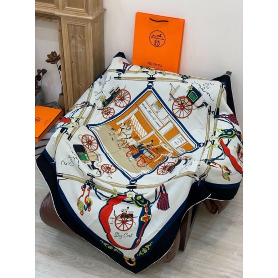 Special Grade Replica Hermès reversible cashmere square scarf 140 Black Clone Sale