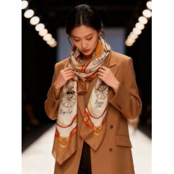 Special Grade Replica Hermès reversible cashmere square scarf 140 Orange Clone Sale