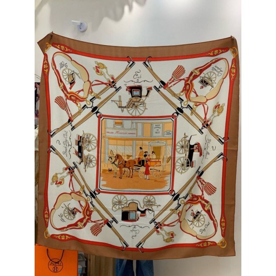 Special Grade Replica Hermès reversible cashmere square scarf 140 Orange Clone Sale