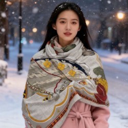 Special Grade Replica Hermès reversible velvet square scarf 140 Clone Sale