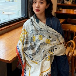 Special Grade Replica Hermès reversible velvet square scarf 140 Orange Clone Sale