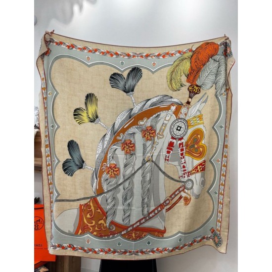 Special Grade Replica Hermès reversible velvet square scarf 140 Gray Clone Sale