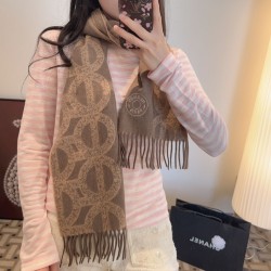 Special Grade Replica Hermès classic reversible lambswool scarf 35 x 200 Brown Clone Sale