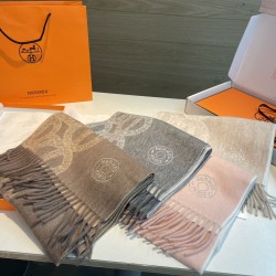 Special Grade Replica Hermès classic reversible lambswool scarf 35 x 200 Gray Clone Sale