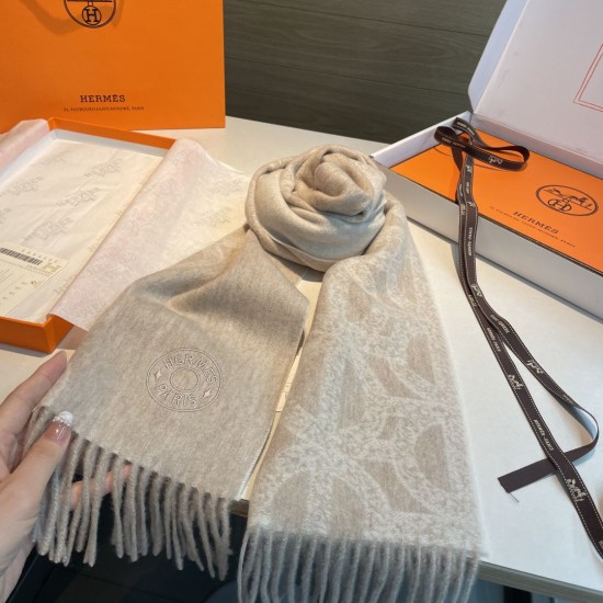 Special Grade Replica Hermès classic reversible lambswool scarf 35 x 200 Clone Sale