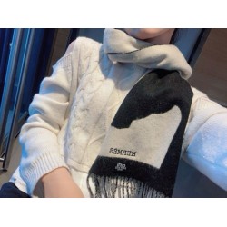 Special Grade Replica Hermes Horse cashmere scarf 30 x 140cm Black Clone Sale