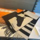 Special Grade Replica Hermes Horse cashmere scarf 30 x 140cm Black Clone Sale