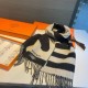 Special Grade Replica Hermes Horse cashmere scarf 30 x 140cm Black Clone Sale