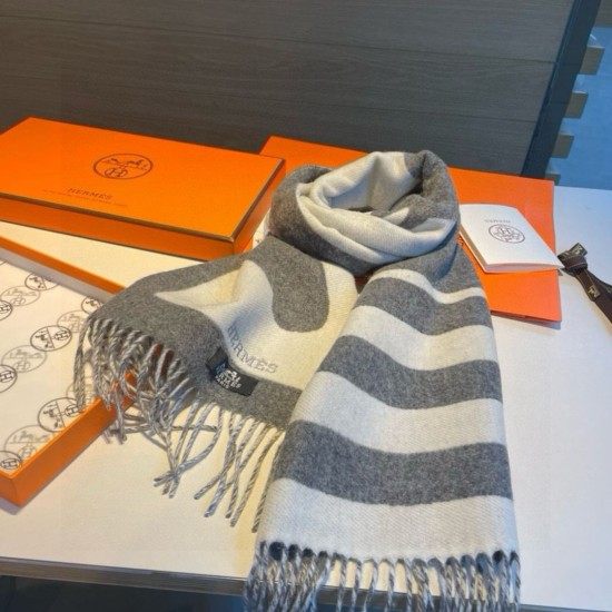 Special Grade Replica Hermes Horse cashmere scarf 30 x 140cm Gray Clone Sale