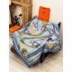 Special Grade Replica Hermes Woven Saddleband Velvet Square Scarf with Hand-rolled 140 Blue Clone Sale