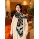 Special Grade Replica Hermes Woven Saddleband Velvet Square Scarf with Hand-rolled 140 Black Clone Sale