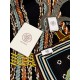 Special Grade Replica Hermes Woven Saddleband Velvet Square Scarf with Hand-rolled 140 Black Clone Sale