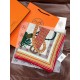 Special Grade Replica Hermes Woven Saddleband Velvet Square Scarf with Hand-rolled 140 Orange Clone Sale