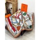 Special Grade Replica Hermes Woven Saddleband Velvet Square Scarf with Hand-rolled 140 Orange Clone Sale