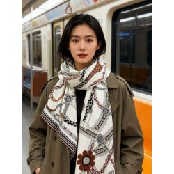 Special Grade Replica Hermes Woven Saddleband Velvet Square Scarf with Hand-rolled 140 Clone Sale