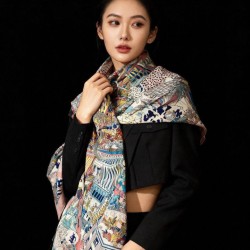Special Grade Replica Hermès Animal City reversible cashmere scarf 140 Pink Clone Sale