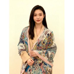 Special Grade Replica Hermès Animal City reversible cashmere scarf 140 Pink Clone Sale