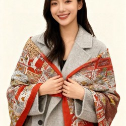 Special Grade Replica Hermès Animal City reversible cashmere scarf 140 Red Clone Sale