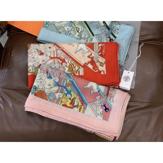 Special Grade Replica Hermès Animal City reversible cashmere scarf 140 Yellow Clone Sale