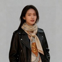 Special Grade Replica Hermès Sweet Saddleware Double-sided Tone Velvet Square Scarf 140 Apricot Clone Sale