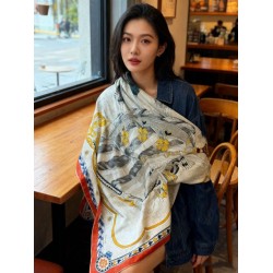 Special Grade Replica Hermès Sweet Saddleware Double-sided Tone Velvet Square Scarf 140 Orange Clone Sale