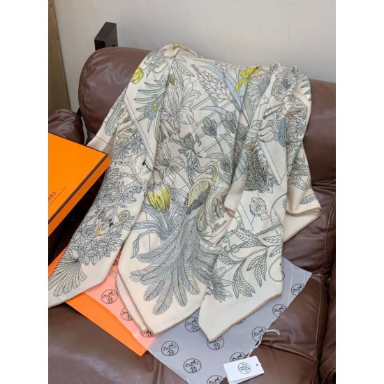 Special Grade Replica Hermès Rare Treasures Reversible Cashmere Handkerchief 140 02 Clone Sale