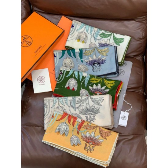 Special Grade Replica Hermès Rare Treasures Reversible Cashmere Handkerchief 140 02 Clone Sale