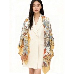 Special Grade Replica Hermès Rare Treasures Reversible Cashmere Handkerchief 140 03 Clone Sale