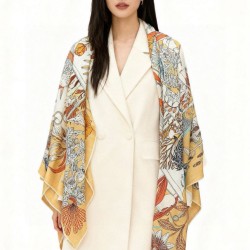 Special Grade Replica Hermès Rare Treasures Reversible Cashmere Handkerchief 140 03 Clone Sale