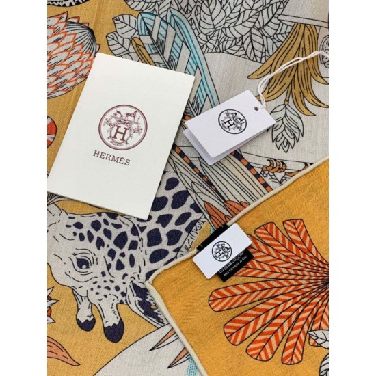 Special Grade Replica Hermès Rare Treasures Reversible Cashmere Handkerchief 140 03 Clone Sale