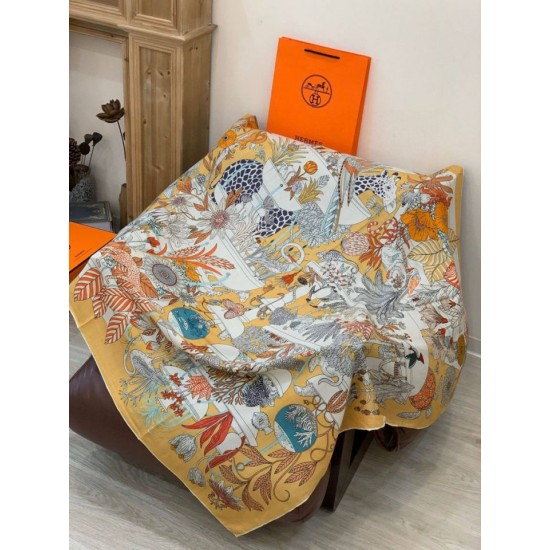 Special Grade Replica Hermès Rare Treasures Reversible Cashmere Handkerchief 140 03 Clone Sale