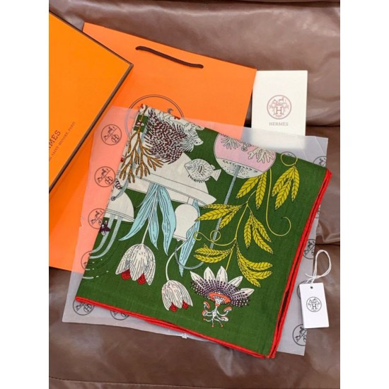 Special Grade Replica Hermès Rare Treasures Reversible Cashmere Handkerchief 140 04 Clone Sale