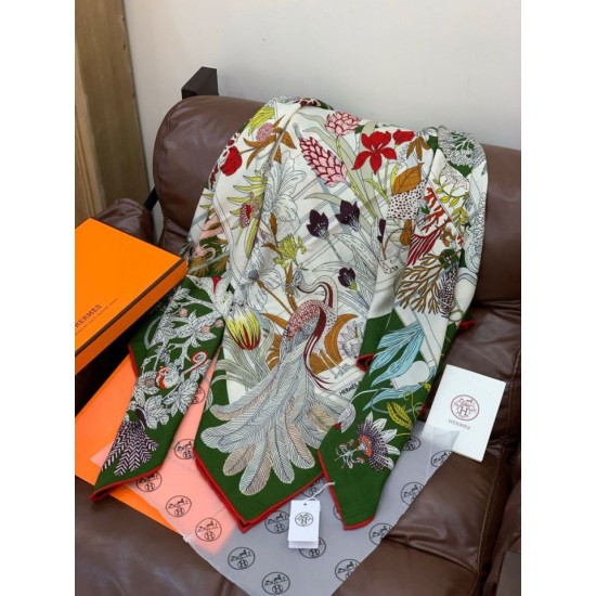 Special Grade Replica Hermès Rare Treasures Reversible Cashmere Handkerchief 140 04 Clone Sale