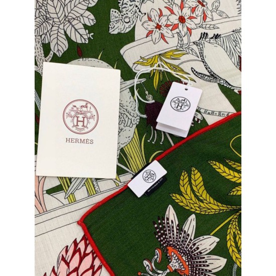 Special Grade Replica Hermès Rare Treasures Reversible Cashmere Handkerchief 140 04 Clone Sale