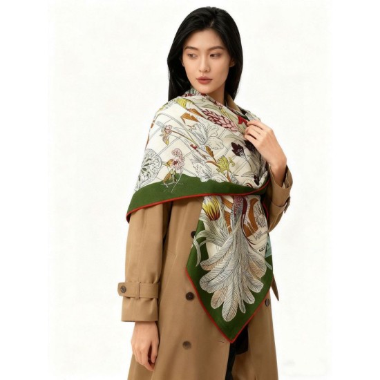 Special Grade Replica Hermès Rare Treasures Reversible Cashmere Handkerchief 140 04 Clone Sale