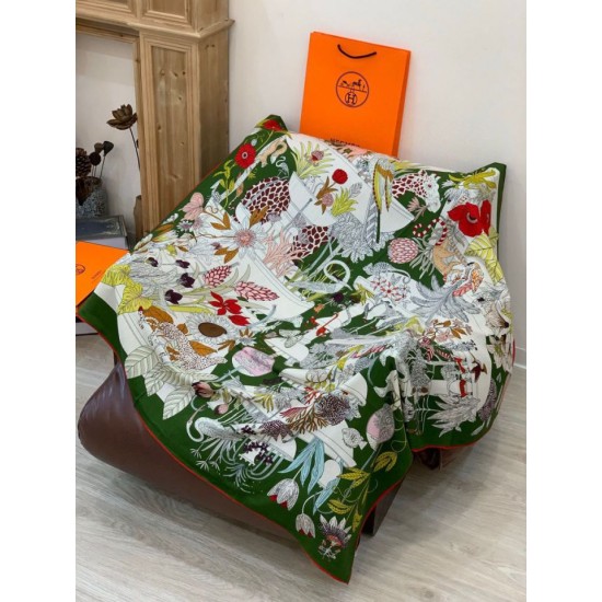 Special Grade Replica Hermès Rare Treasures Reversible Cashmere Handkerchief 140 04 Clone Sale