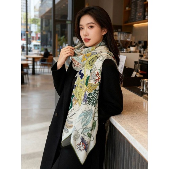 Special Grade Replica Hermès Rare Treasures Reversible Cashmere Handkerchief 140 05 Clone Sale