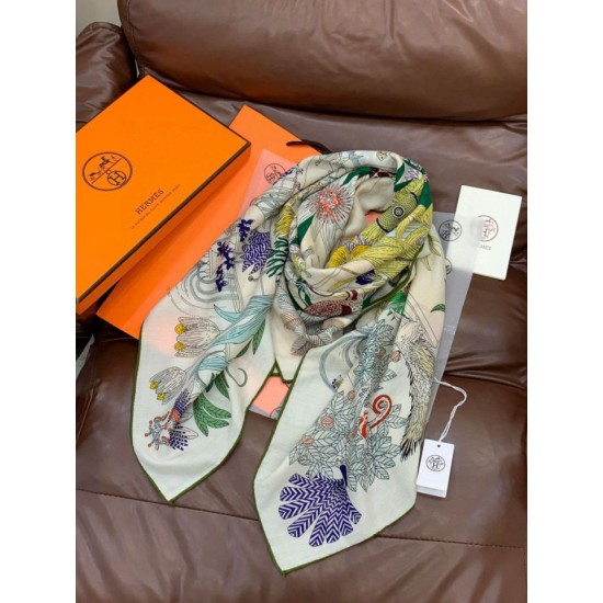 Special Grade Replica Hermès Rare Treasures Reversible Cashmere Handkerchief 140 05 Clone Sale