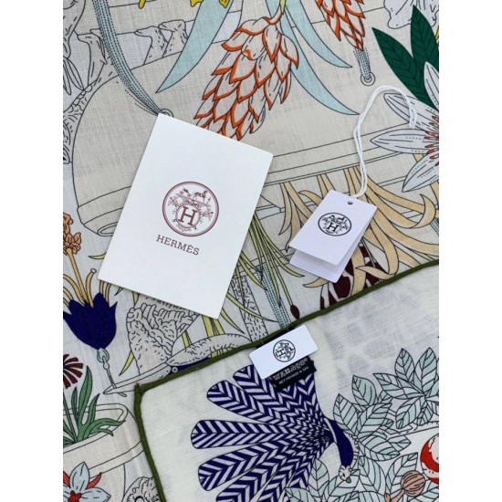 Special Grade Replica Hermès Rare Treasures Reversible Cashmere Handkerchief 140 05 Clone Sale