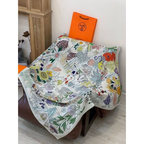 Special Grade Replica Hermès Rare Treasures Reversible Cashmere Handkerchief 140 05 Clone Sale