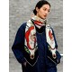 Special Grade Replica Hermès Rare Treasures Reversible Cashmere Handkerchief 140 Black Clone Sale