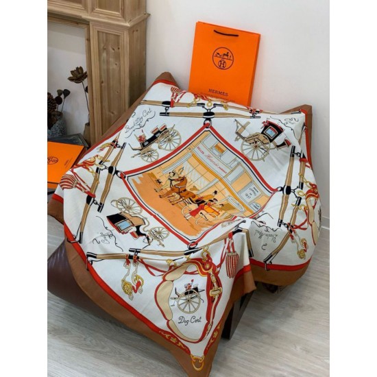 Special Grade Replica Hermès Rare Treasures Reversible Cashmere Handkerchief 140 01 Clone Sale
